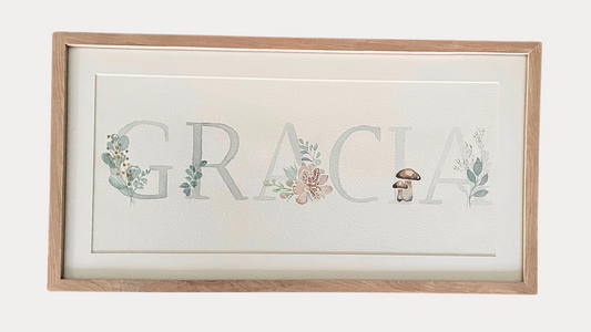 Cuadro de Nombre Personalizado en Acuarela