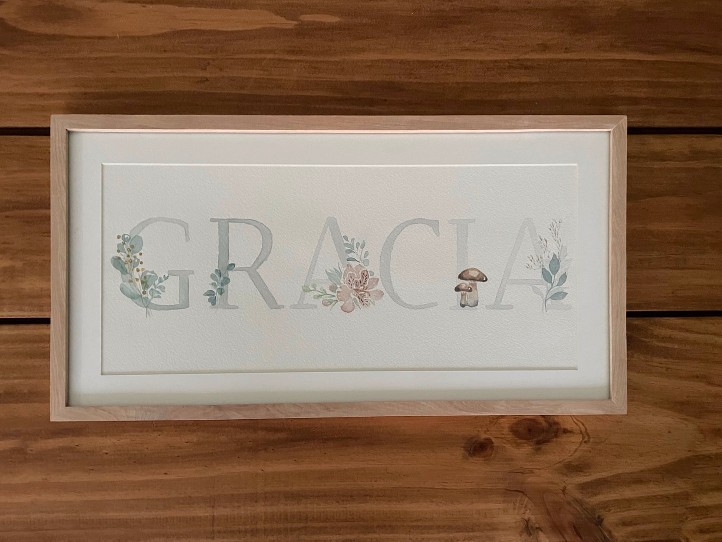 Cuadro de Nombre Personalizado en Acuarela