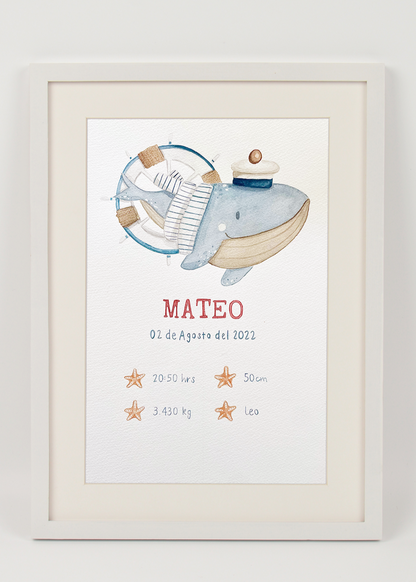 Cuadro de Nacimiento Personalizado- Ilustración Principal